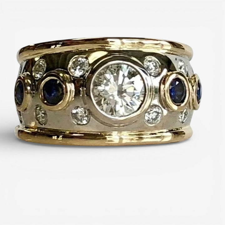 Retro Gold-Plated Ring Adorned with Zirconia