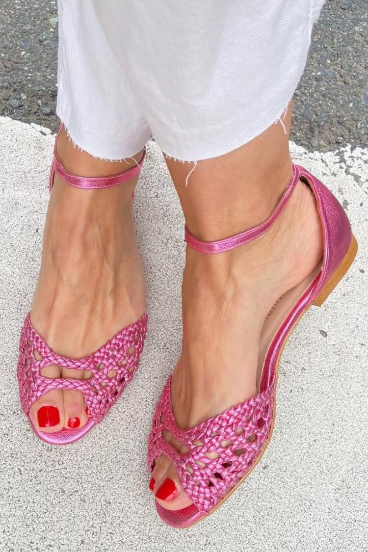 Leni | Gold Woven Sandals