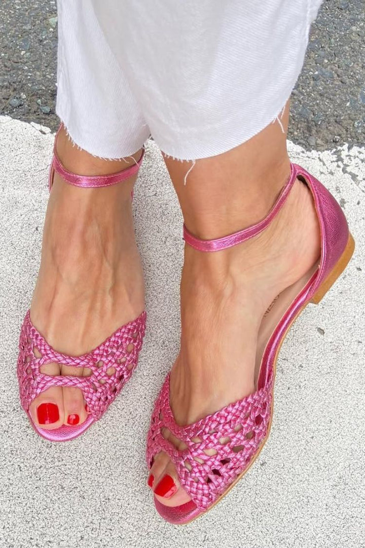 Leni | Gold Woven Sandals