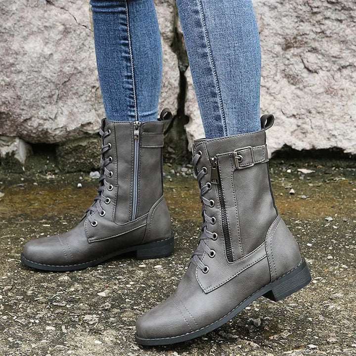 Aurora | Leather Combat Boots