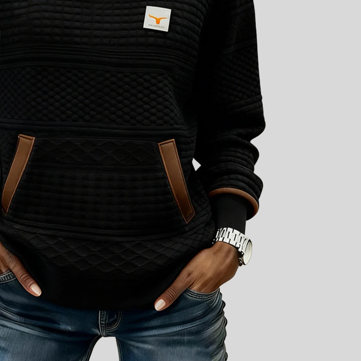Mies Structured Colour-Block Sweatshirt with Round Neck - image 8