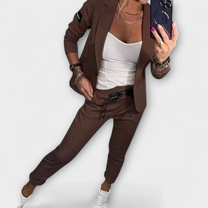 Greta Elegant Set of Top, Jacket and Trousers