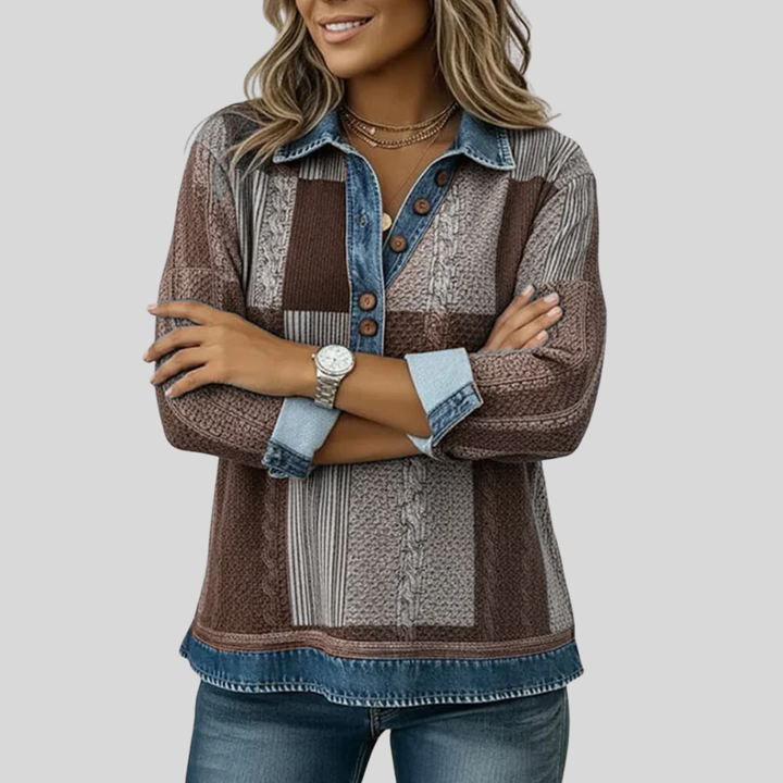 Sientje Colour-Block Patchwork Sweatshirt - image 9