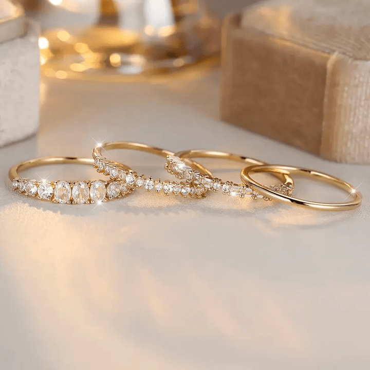 14k Gold Zirconia Stacking Sleeves