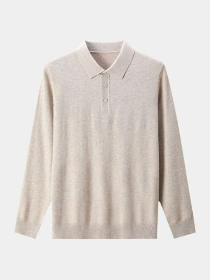 Adrian | Grey Long-Sleeve Polo