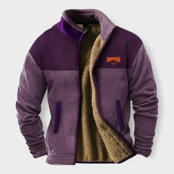 Adrian | Brown Two-Tone Fleece Jacket