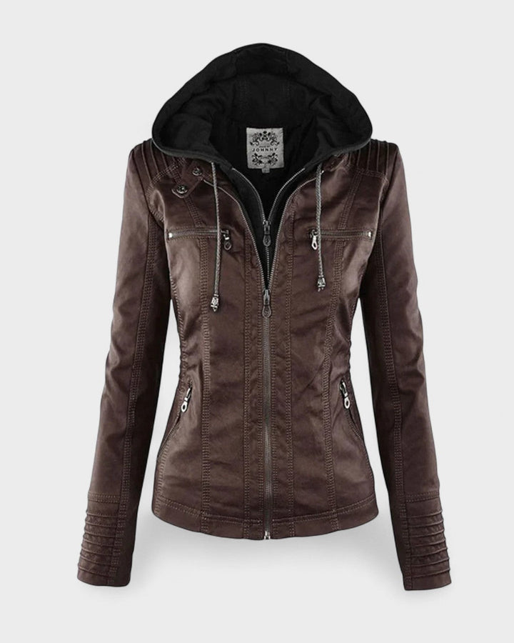 Roberta | Brown Hooded Jacket