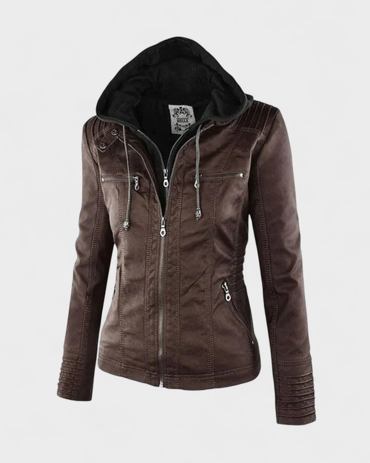 Roberta | Brown Hooded Jacket