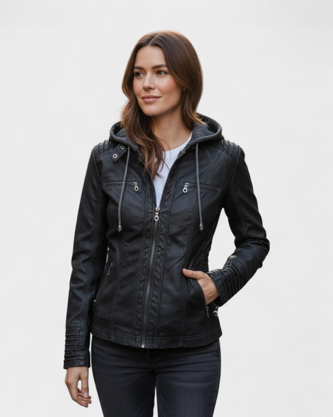 Roberta | Brown Hooded Jacket