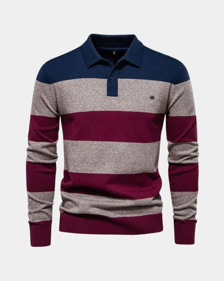 Allan | Striped Long-Sleeve Polo Knit
