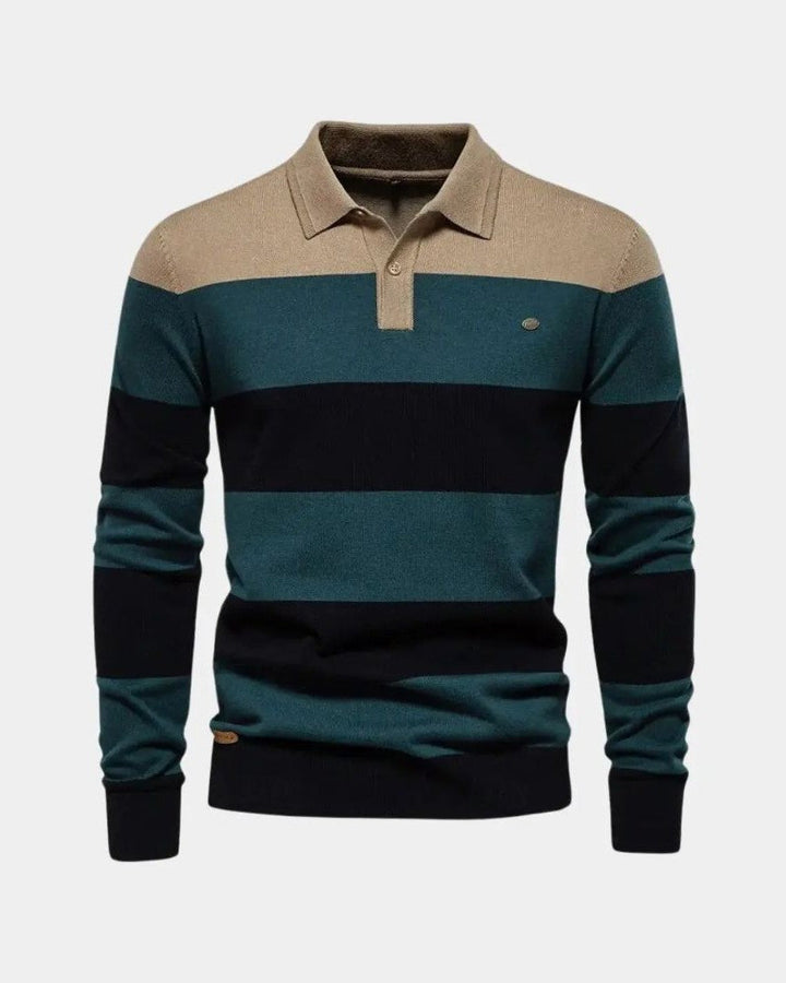 Allan | Striped Long-Sleeve Polo Knit