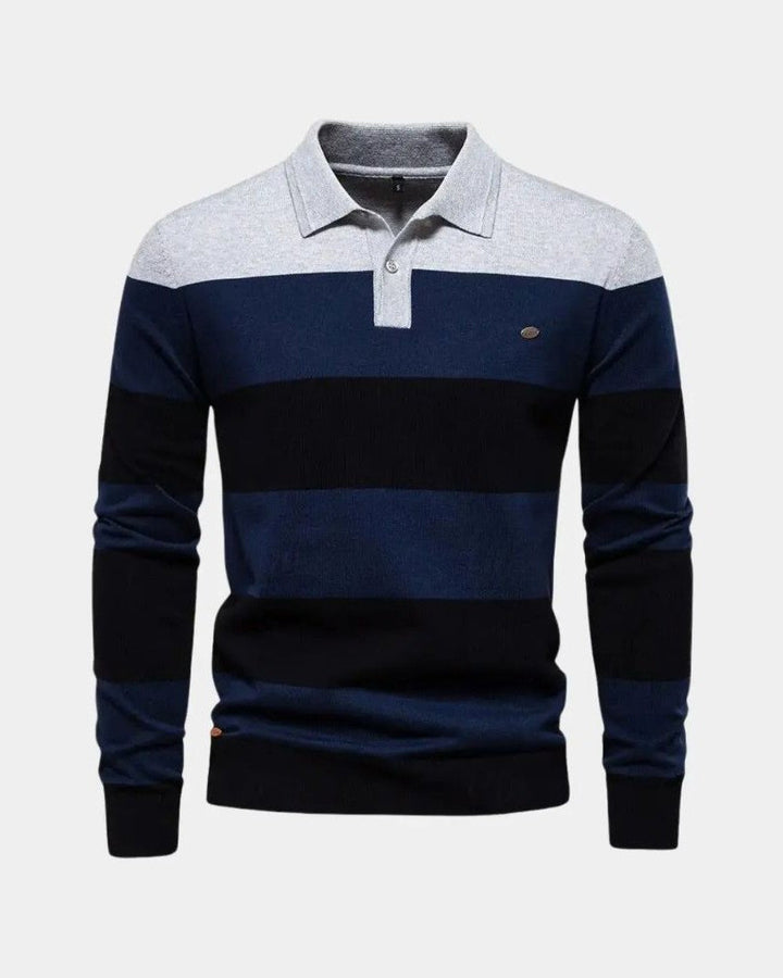 Allan | Striped Long-Sleeve Polo Knit