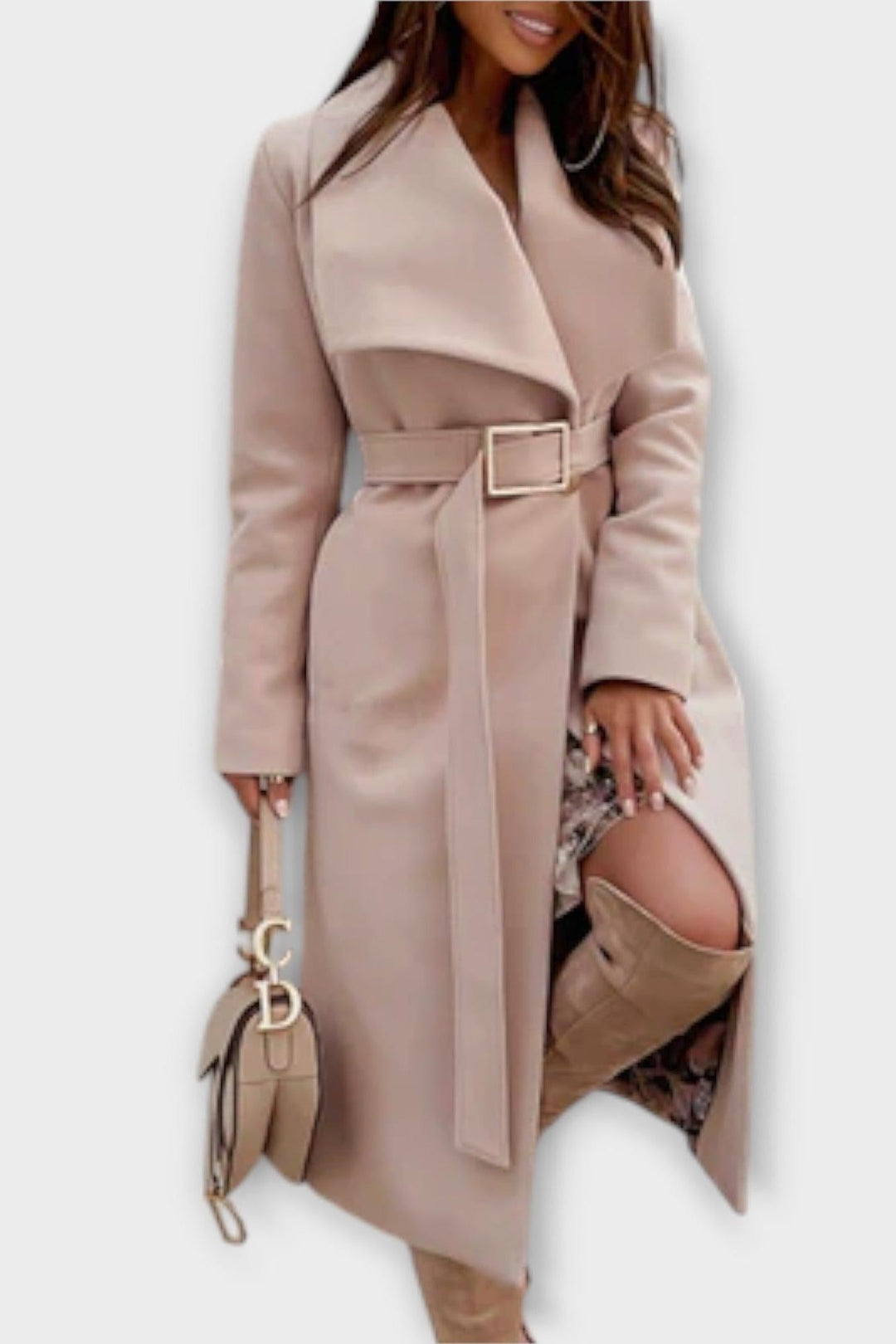 Alma | Black Belted Long Coat