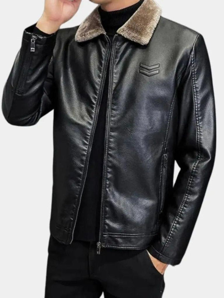 Arthur | Black Sherpa-Collar Jacket
