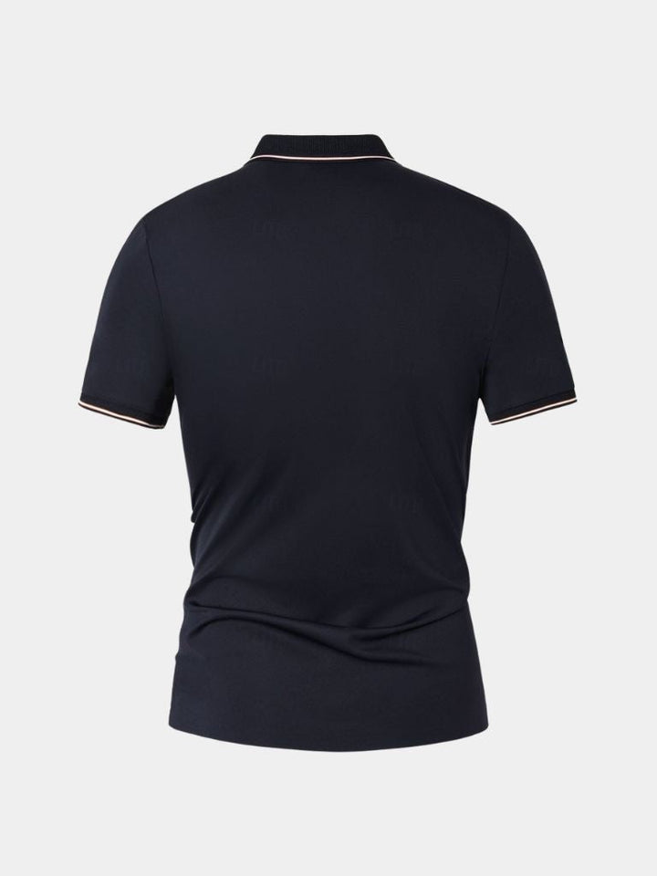 Alistair | Navy Contrast-Trim Polo