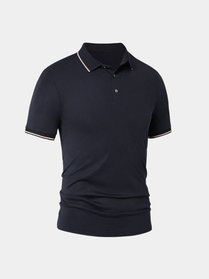 Alistair | Navy Contrast-Trim Polo