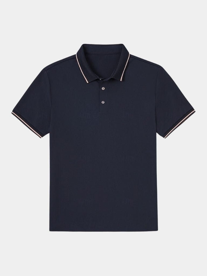 Alistair | Navy Contrast-Trim Polo
