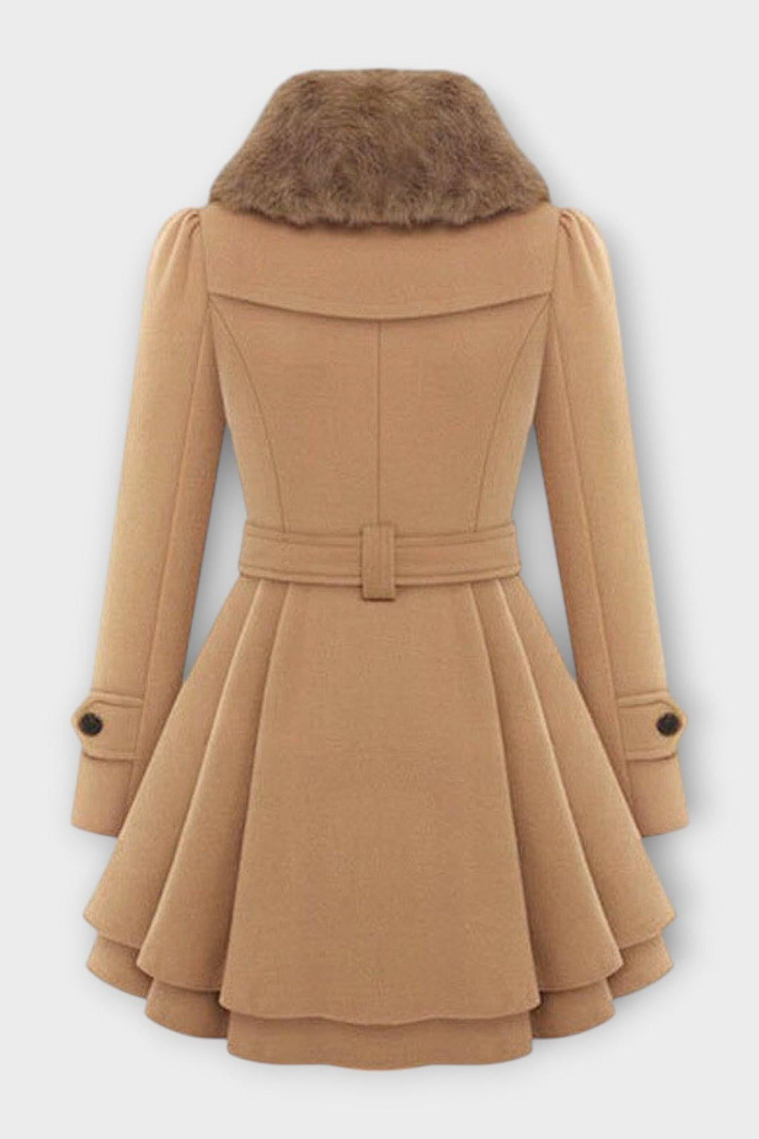 Anna | Camel Belted Double-Breasted Coat