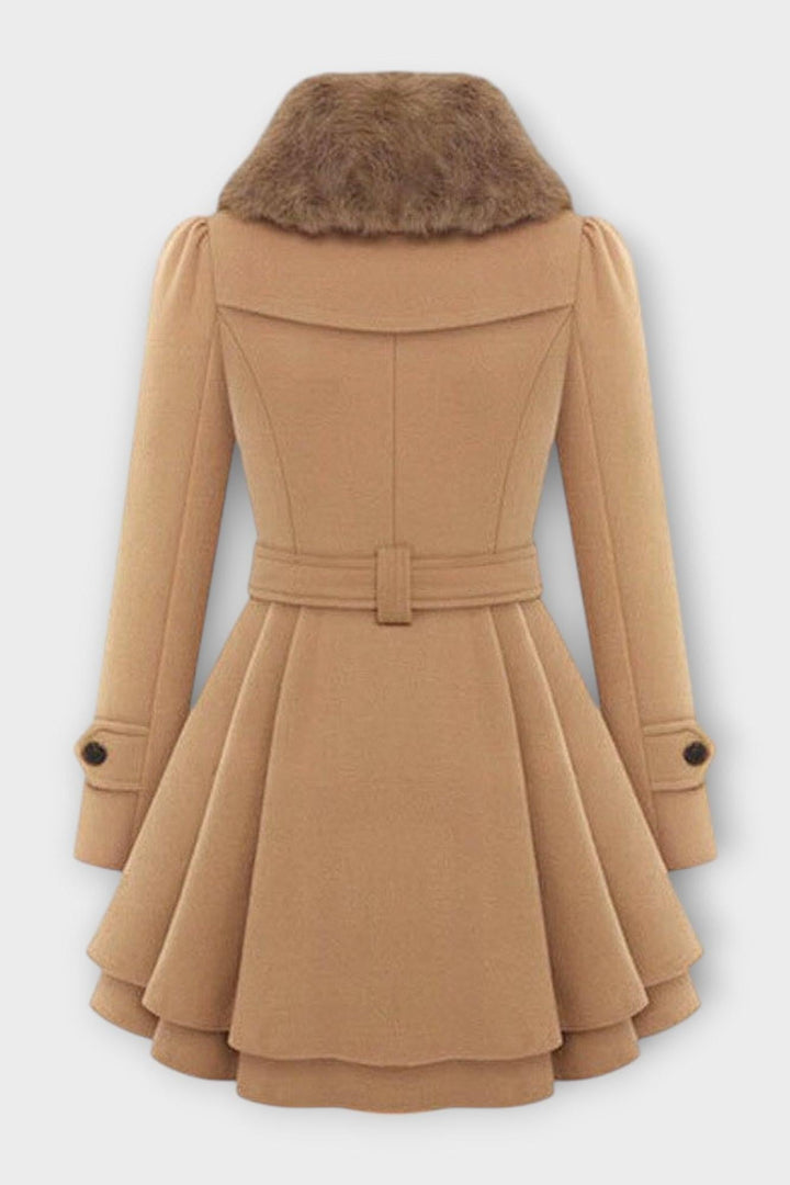 Anna | Camel Belted Double-Breasted Coat