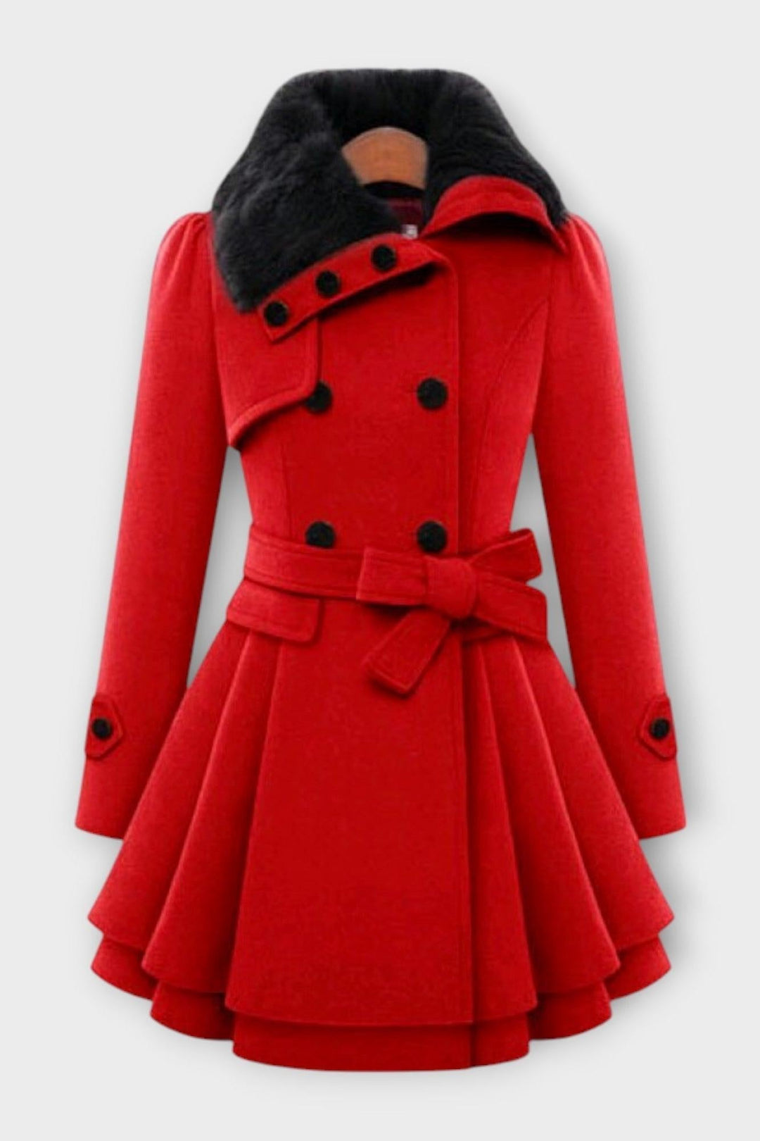 Anna | Camel Belted Double-Breasted Coat