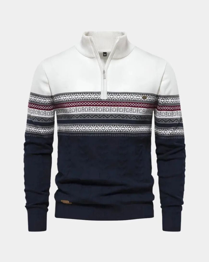 Antony | Patterned Half-Zip Jumper