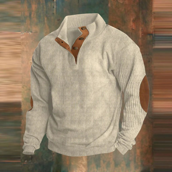 Austin | Olive Ribbed Half-Zip Jumper
