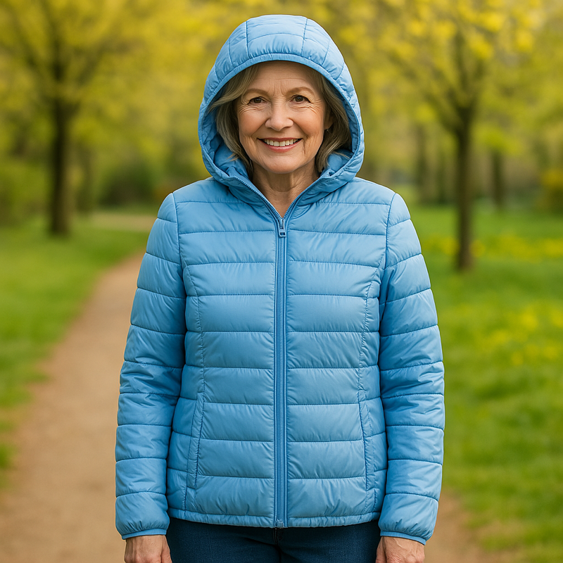 Fleur Mid-Season Jacket, Light Blue
