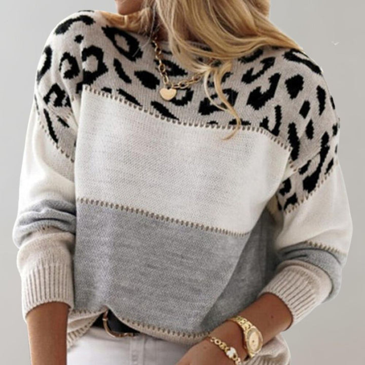 Senna | Leopard-Accent Knitted Sweater