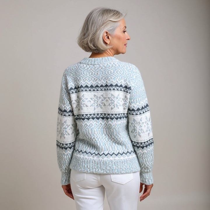 Caroline | Powder Blue Nordic Knit Jumper