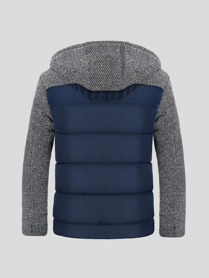 Charles | Navy Padded Hooded Jacket