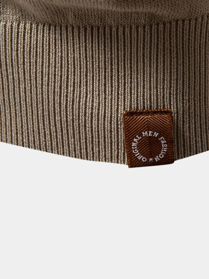 Caspar | Black and Tan Colour-Block Polo