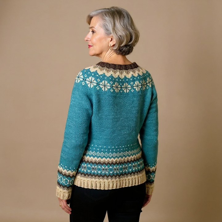 Cassandra | Teal Nordic Button Cardigan