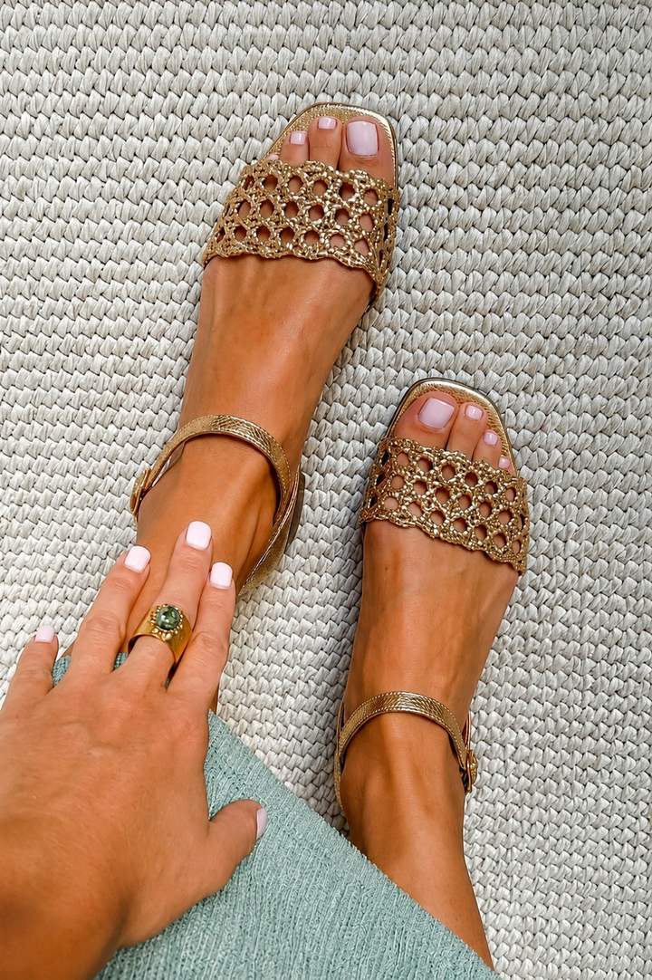 Luisa | Enchanted Golden Sandals for Summer