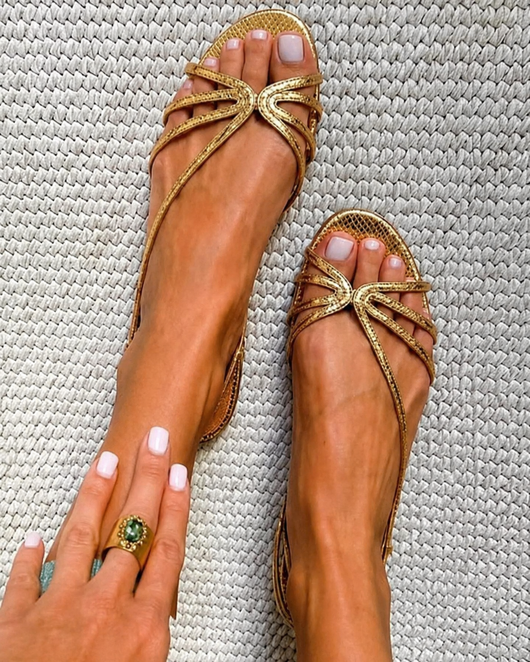 Theresa | Elegant Golden Sandals for Summer