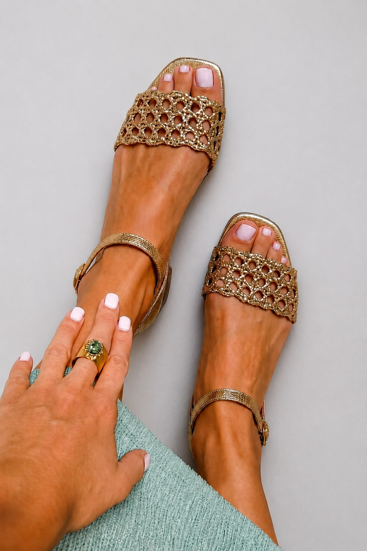 Luisa | Enchanted Golden Sandals for Summer