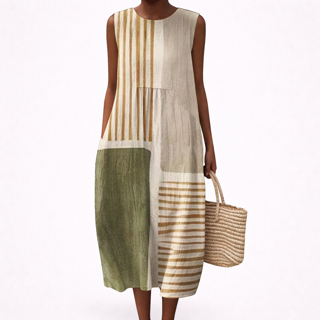 Zélie - Comfortable Summer Dress Without Sleeves