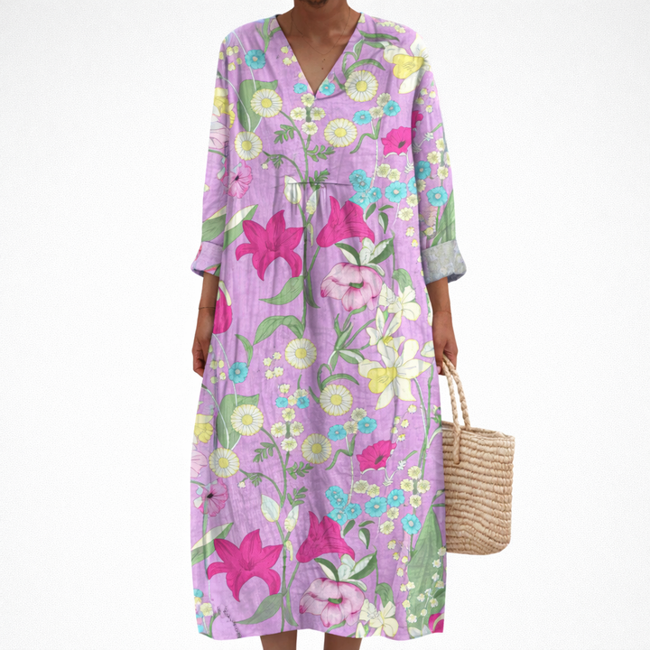 Élise - Flattering Printed Summer Dress