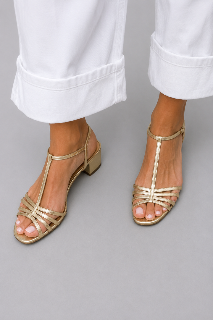 Amelie | Chic Gold Sandals for Daily Elegance