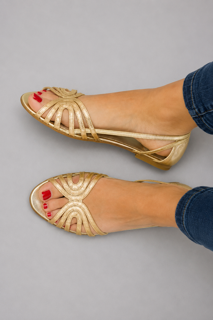Hannah | Summer Glow Golden Sandals