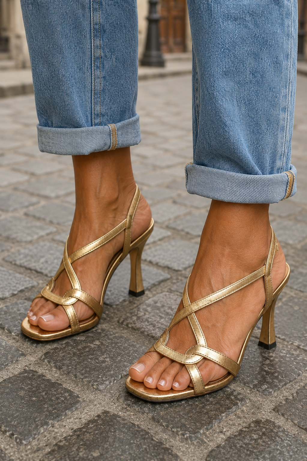 Greta | Enchanting Golden Sandals for Summer