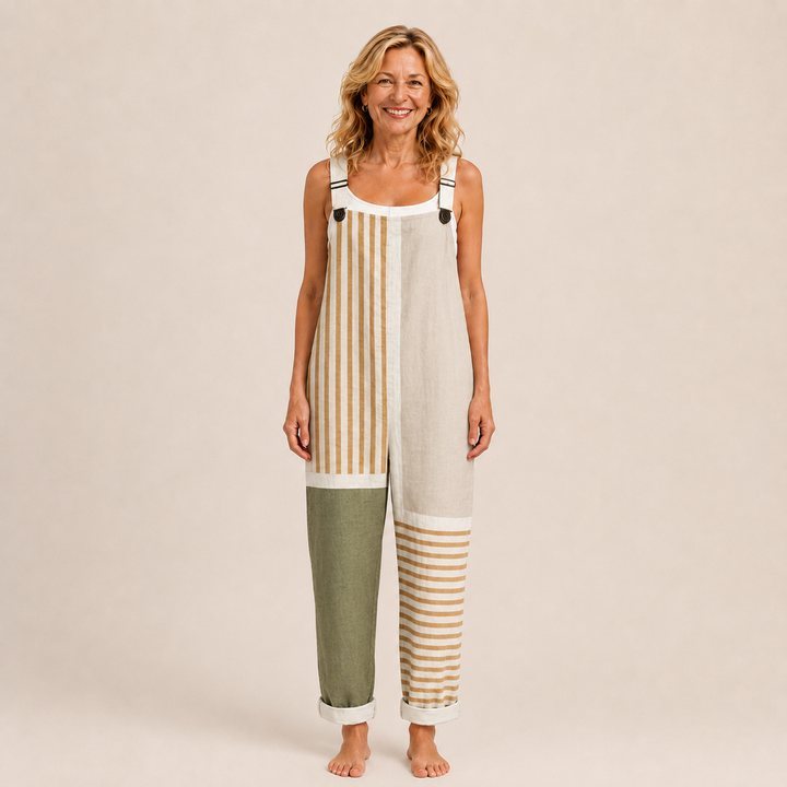 Juliette | Natural Striped, Bright and Refined Jumpsuit