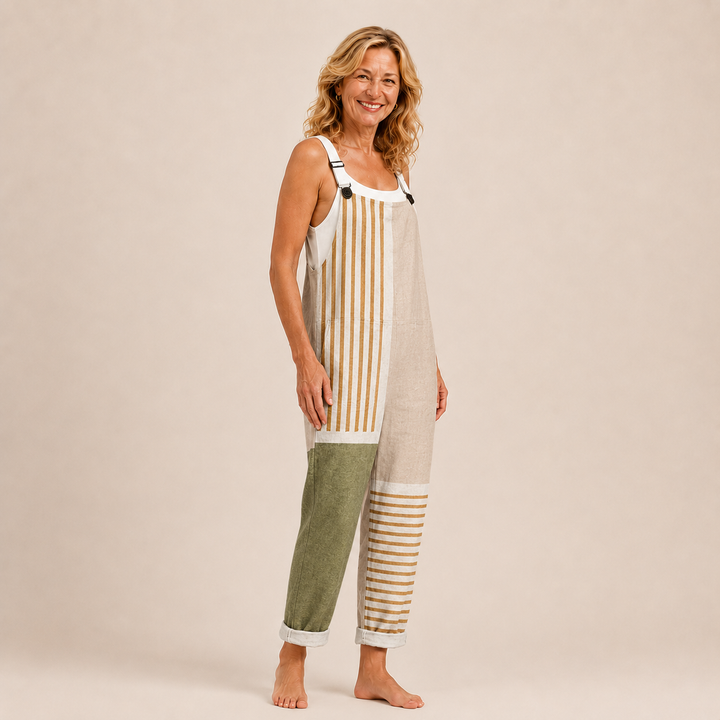 Juliette | Natural Striped, Bright and Refined Jumpsuit