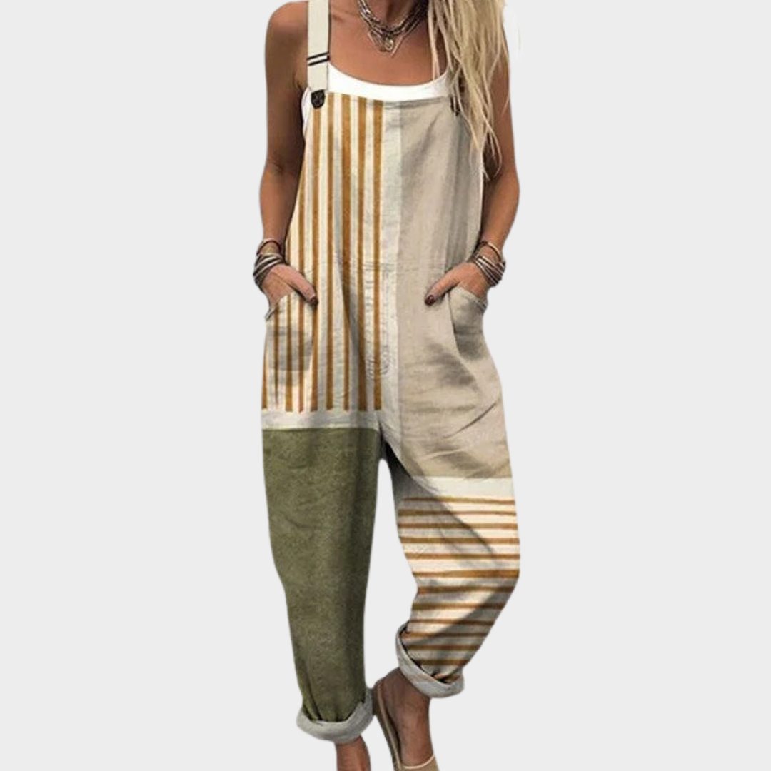 Juliette | Natural Striped, Bright and Refined Jumpsuit