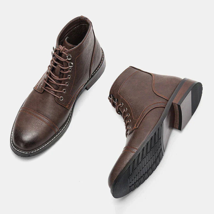 Desmond | Brown Cap-Toe Lace-Up Boots