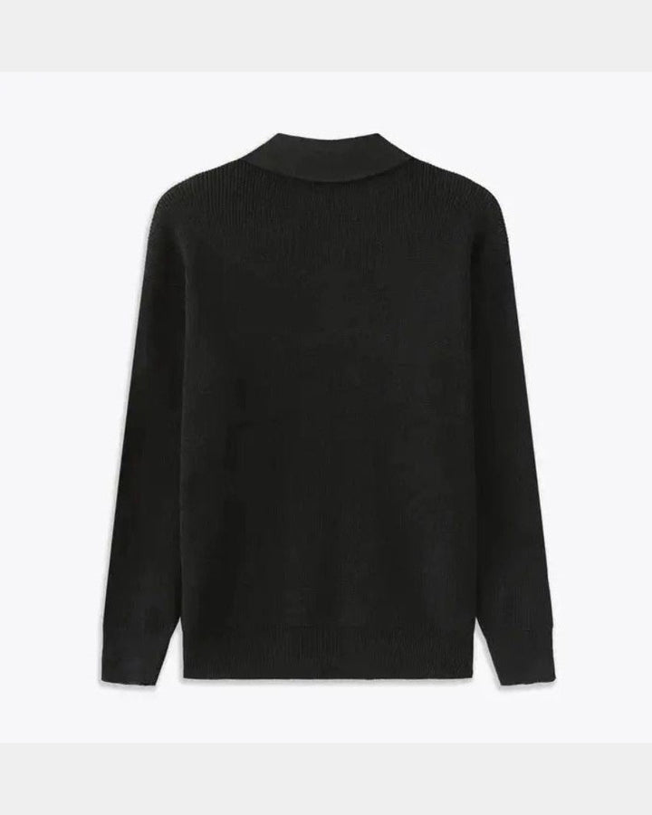 David | Cream Zip-Collar Polo Knit