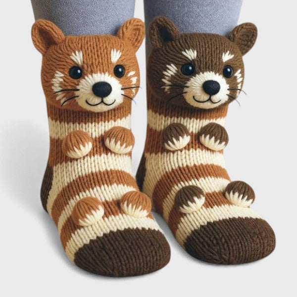 Pilar Raccoon-Themed Socks