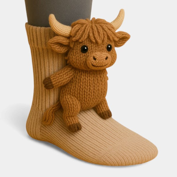 Irene Cosy Scottish Cow Socks