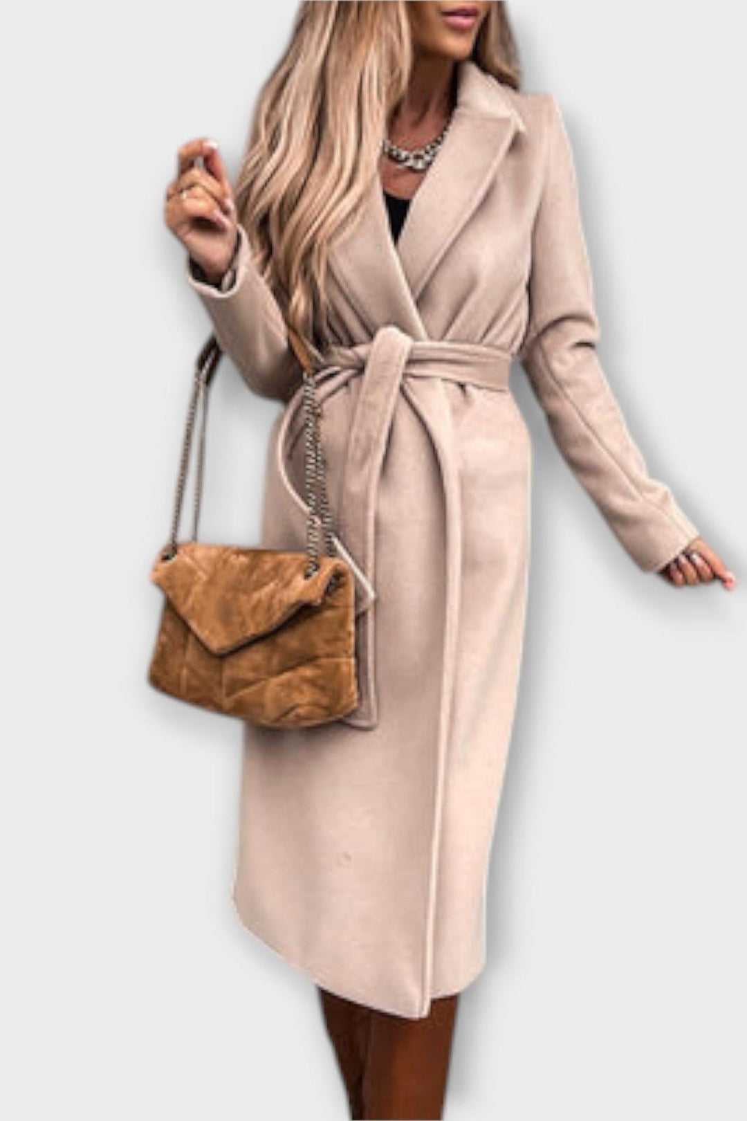 Eliza | Ivory Belted Wrap Coat