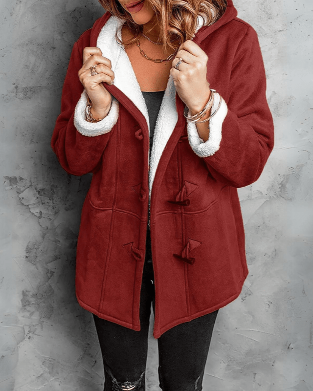 Ella | Red Shearling-Look Coat