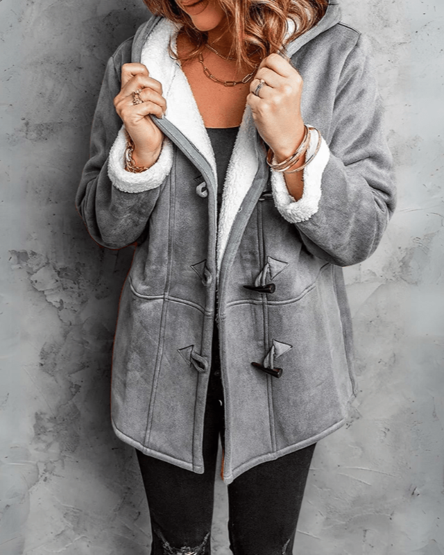 Ella | Red Shearling-Look Coat